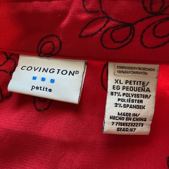 Covington button up shirt size XLarge petite holiday party floral Lovecore - Picture 11 of 12